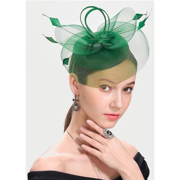 Fascinator Church Derby Hat Pillbox Hats Green